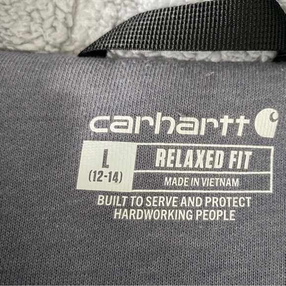 Carhartt Blue/Grey Fleeced Lined Zip-up Hoodie Jr Size Large (unisex) - Picture 2 of 10